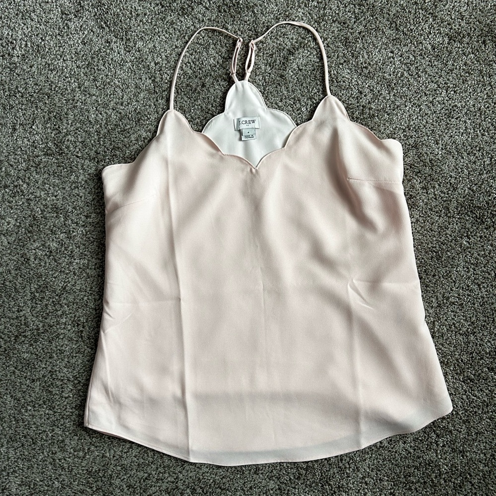 J. Crew Light Pink Scalloped Silk Cami